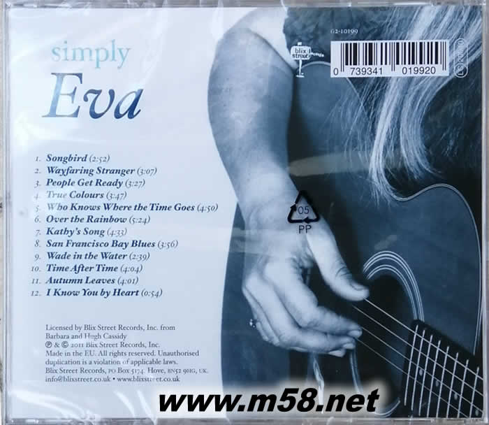 純 美女聲伊娃 eva cassidy 最新精選 simply eva (鄉(xiāng)村)專輯背面圖片