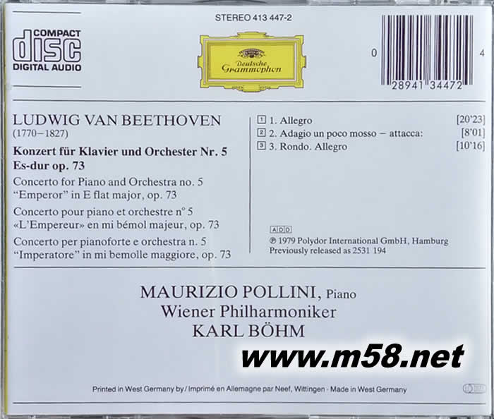 貝多芬:No. 5鋼琴協奏曲 Beethoven: Piano Concerto No.5專輯背面圖片