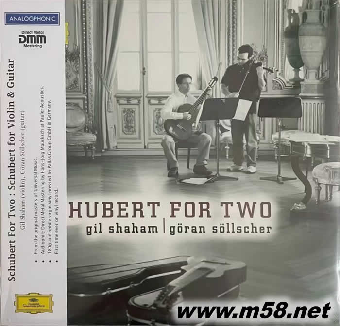 舒伯特:小提琴與吉他作品 SCHUBERT FOR TWO 高保真DMM 黑膠專輯正面圖片