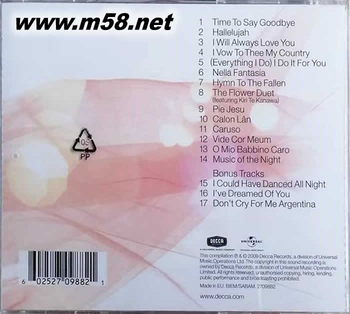 The Ultimate Collection (跨界歌后 粉紅封面)專輯背面圖片