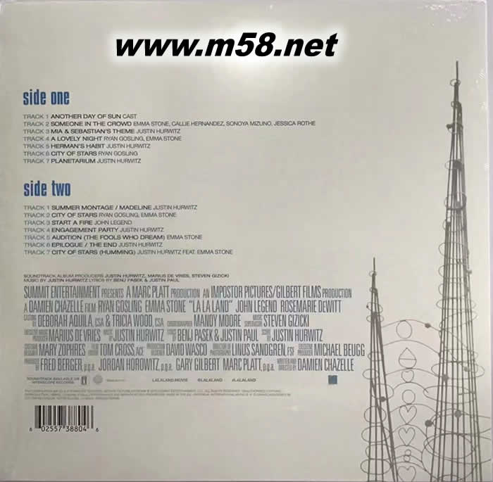 愛樂之城 - La La Land 黑膠專輯背面圖片