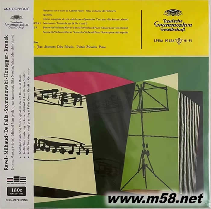 小提琴小品 RAVEL MILHAUD 黑膠專輯正面圖片