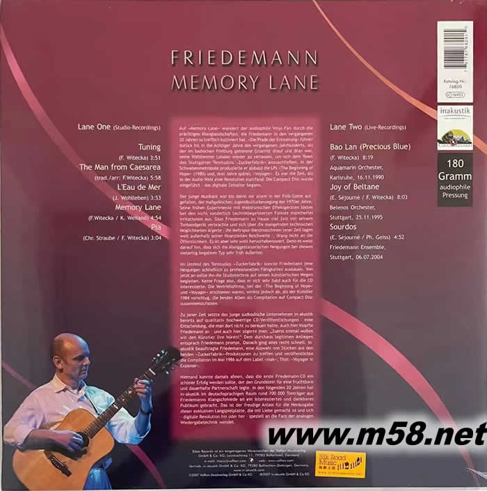 感懷往事 MEMORY LANE 黑膠專輯背面圖片