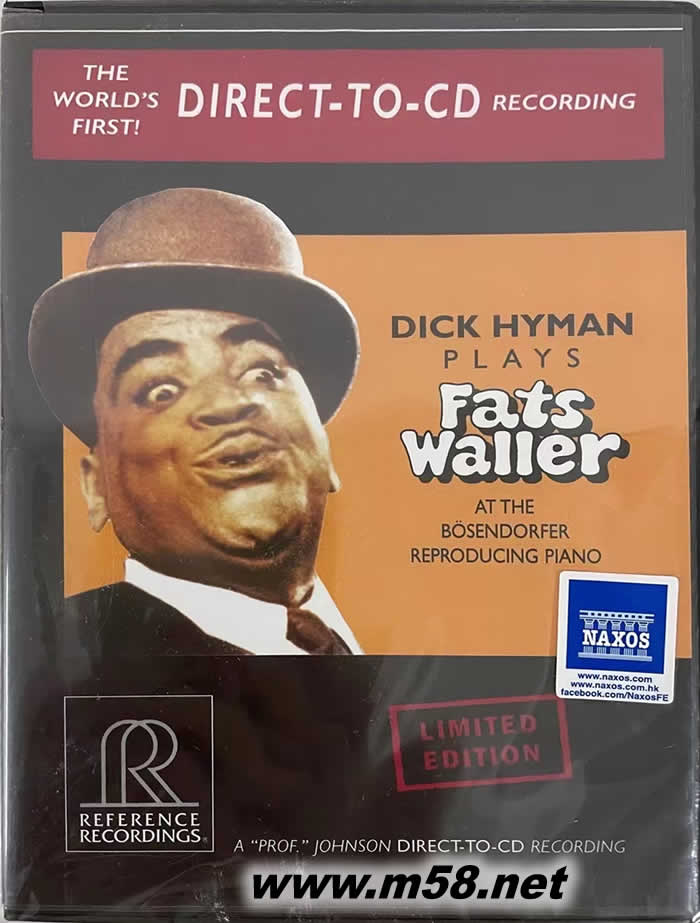 DICK HYMAN PLAYS FATS WALLER 爵士鋼琴胖子 長(zhǎng)盒裝專輯正面圖片