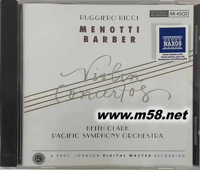 巴伯 弦樂協奏曲 MENOTTI BARBER專輯正面圖片