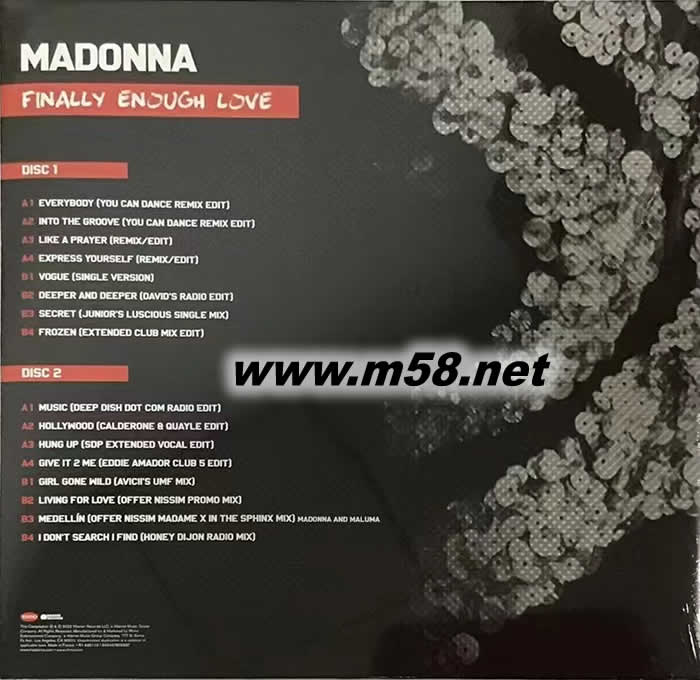 Finally Enough Love 雙黑膠專輯背面圖片