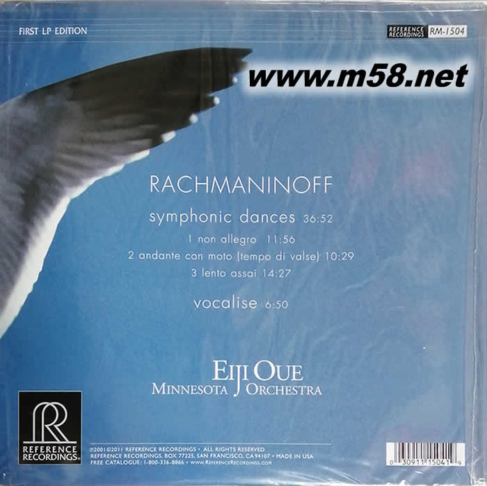 勁爆 拉赫瑪尼諾夫 RACHMANINOFF 大值英次指揮 黑膠專輯背面圖片