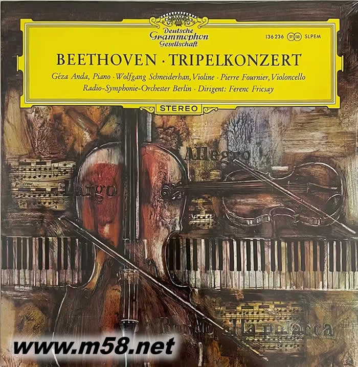 貝多芬:三重奏(鋼琴、小提琴、大提琴) BEETHOVEN PRLPELKONZERT 180g 33RPM LP 黑膠專輯正面圖片