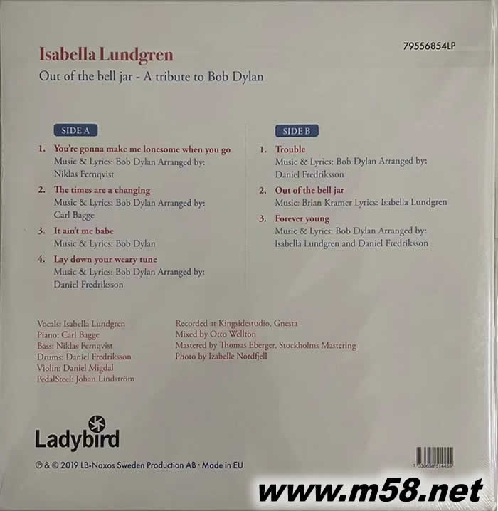 OUT OF THE BELL JAR 黑膠專輯背面圖片