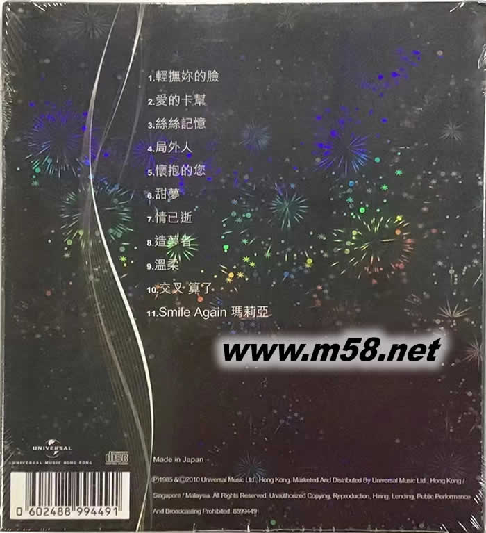 Smile (24K金碟 Gold CD )25周年黑色封面專輯背面圖片