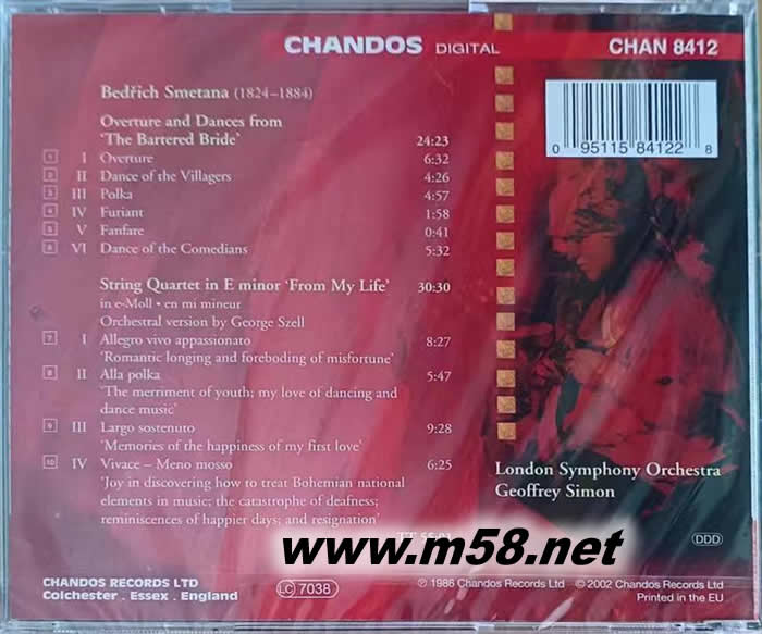 SMETANA The Bartered Bride 史美塔那:待嫁新娘專輯背面圖片
