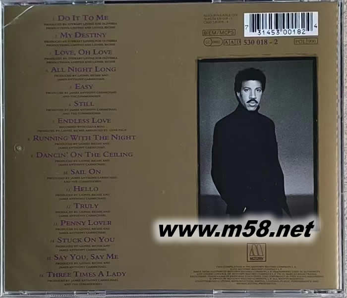 Back To Front專輯背面圖片