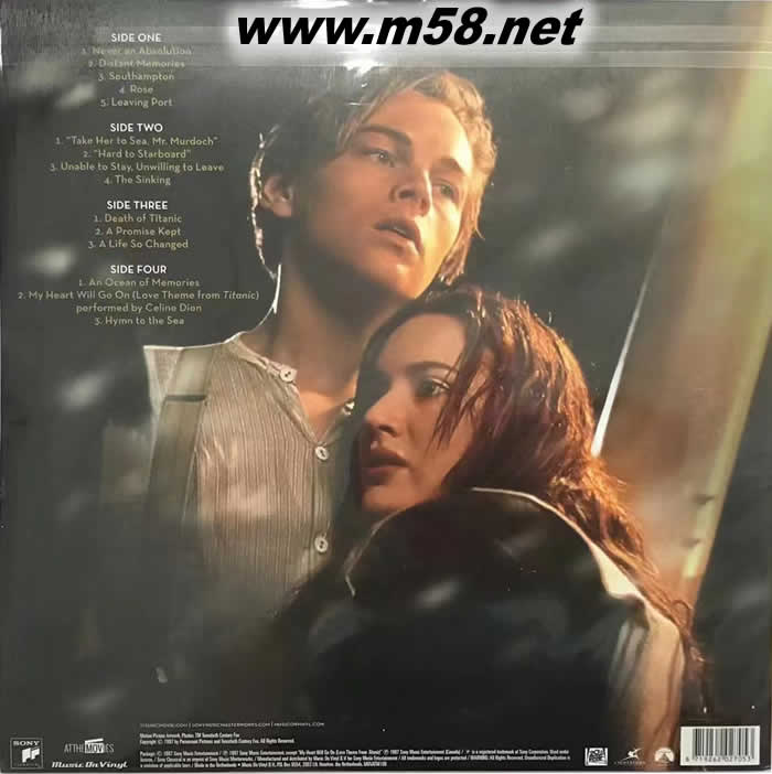 Titanic鐵塔尼號180g 33RPM LP 限量(彩膠 黑膠 煙薰色)專輯背面圖片
