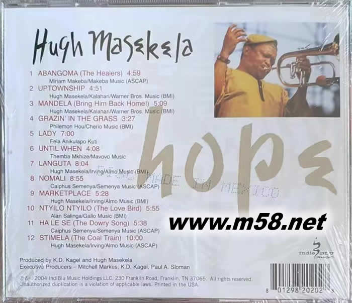 HOPE 希望專輯背面圖片