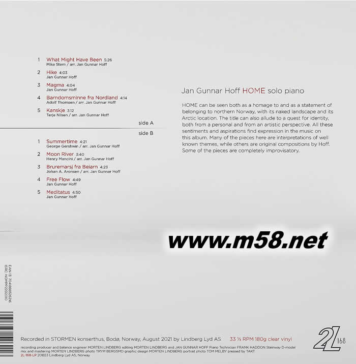 Home (即興鋼琴家) 黑膠 彩膠專輯背面圖片