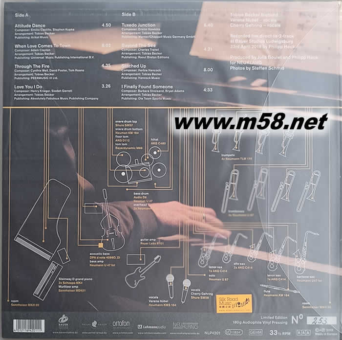 (AAA立體聲VOL.38)托比亞斯 貝克爾大樂隊 ,特別客串 雪妮 格林 Studio Koncert Tobias Becker Bigband: feat Cherry Gehring) 爵士 黑膠 限量版專輯背面圖片