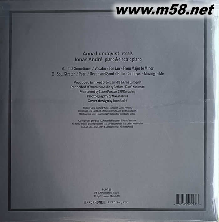 ANNA LUNDQVIST(人聲) AND JONAS ANDRE(鋼琴) 重聚 黑膠專輯背面圖片