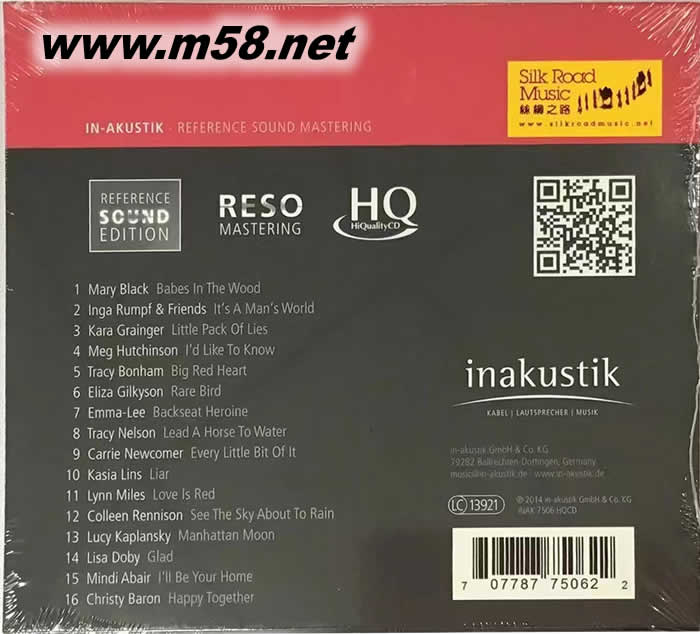 宏亮的女聲 GREAT WOMEN OF SONG HQCD(INAKUSTIK宏亮系列)專輯背面圖片