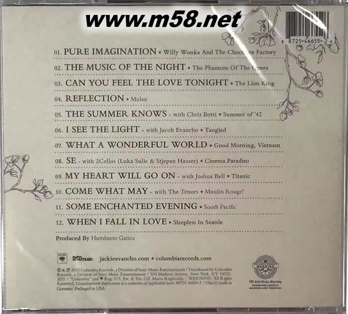 銀幕詠嘆 SONGS FROM THE SILVER SCREEN 單CD專輯背面圖片