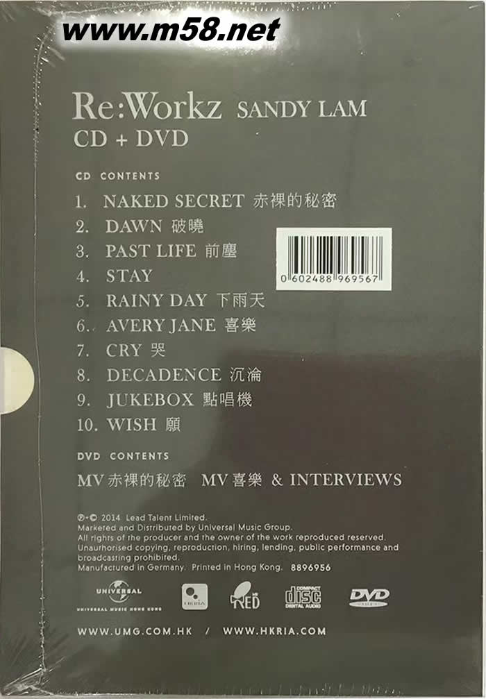 RE.WORKZ專輯背面圖片