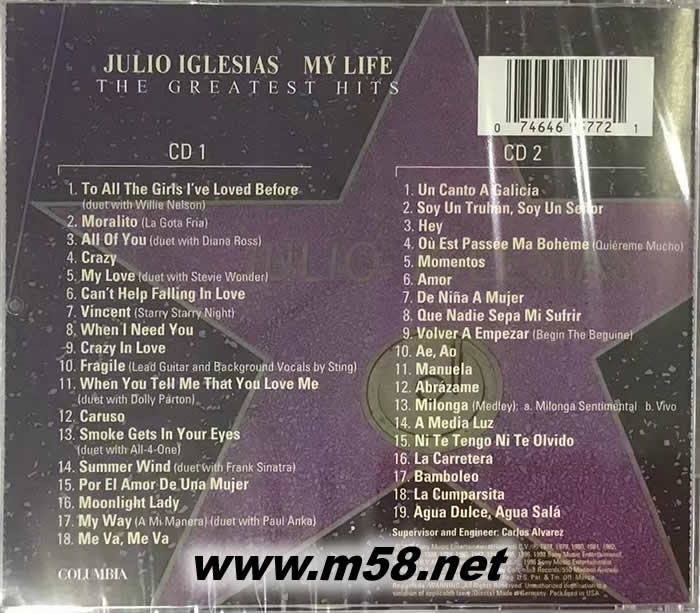 浪漫一生 精選輯 MY LIFE GREATEST HITS 2CD專輯背面圖片