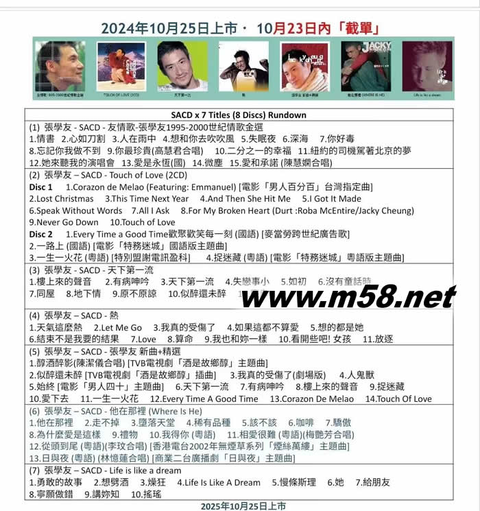 MILLENNIUM SACD 藍色封面 8SACD 限量套裝專輯背面圖片