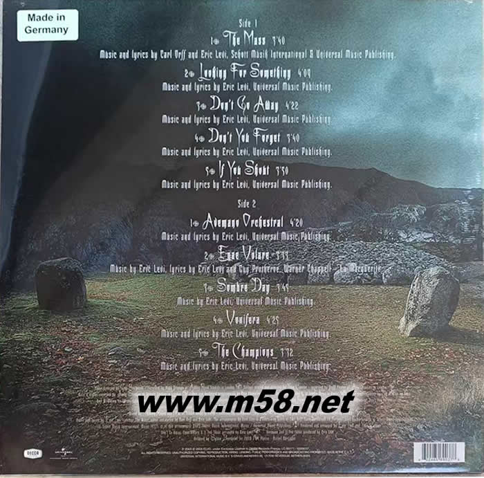 彌撒 ERA The Mass 新世紀(jì)純音樂 黑膠 透明膠專輯背面圖片