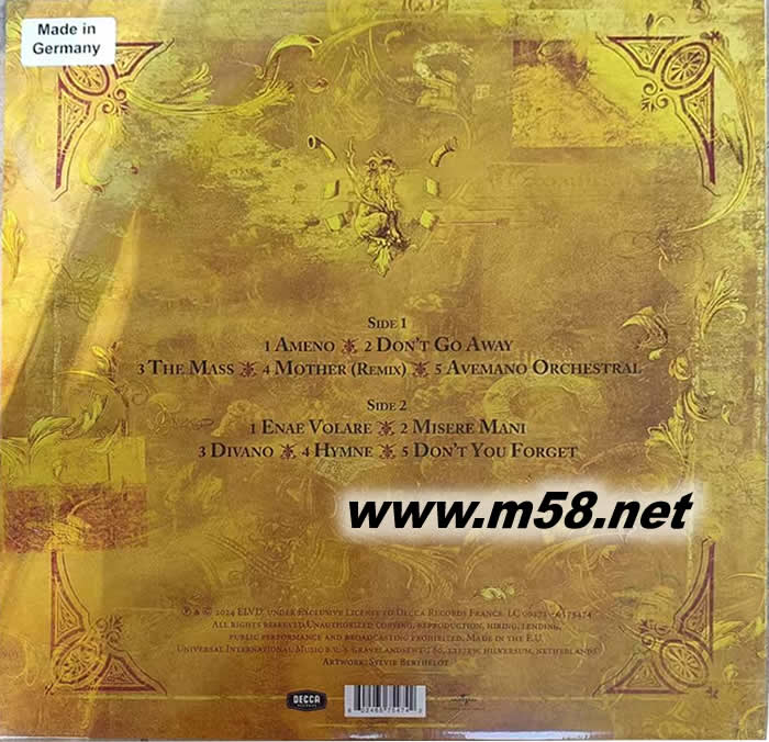 彌撒 ERA 精選 Very Best Of Era 新世紀純音樂 黑膠專輯背面圖片