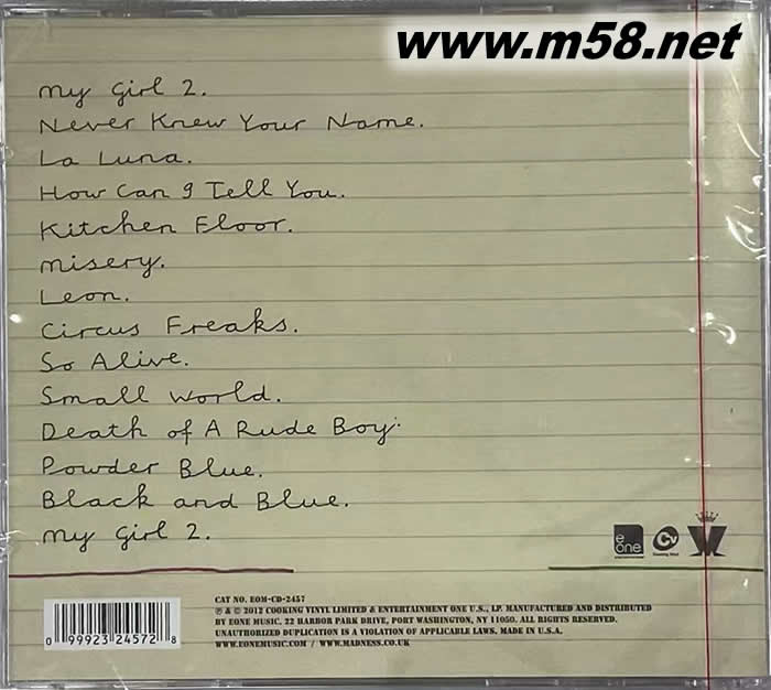 MADNESS 瘋狂男孩專輯背面圖片