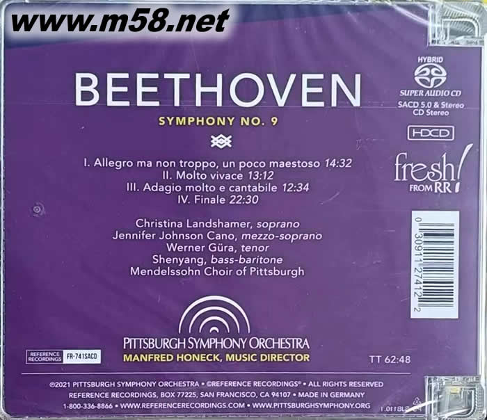 貝多芬 : 第九交響曲 BEETHOVEN : SYMPHONIES NO. 9 SACD專輯背面圖片