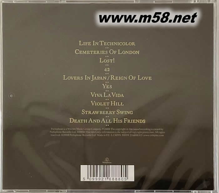 玩酷人生Viva la Vida or Death and All His Friends 歐版專輯背面圖片