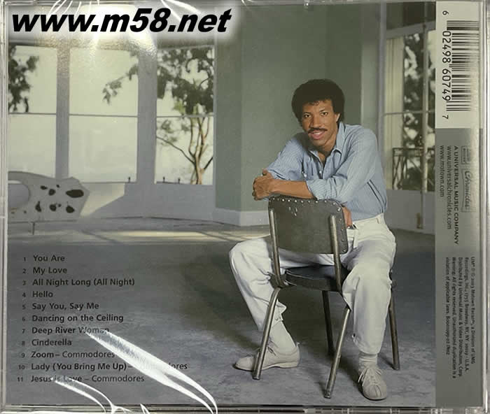 THE BEST OF LIONEL RICHIE 20TH CENTURY MASTERS THE MILLENNIUM COLLECTION 美版專輯背面圖片