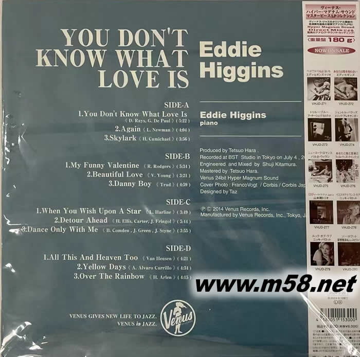 浪漫鋼琴曲YOU DONT KNOW WHAT LOVE IS 黑膠專輯背面圖片