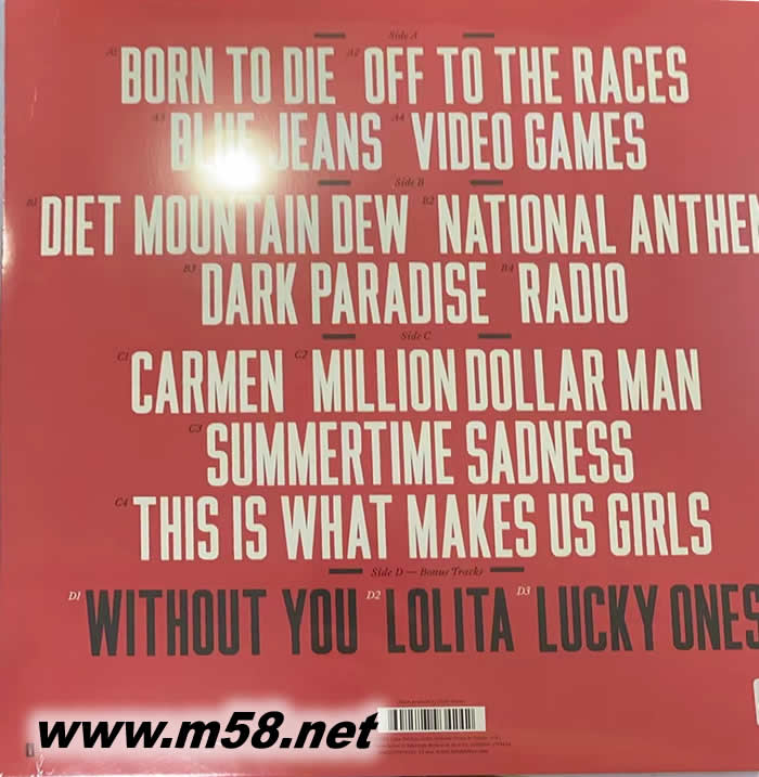 BORN TO DIE The Paradise Edition 雙黑膠專輯背面圖片