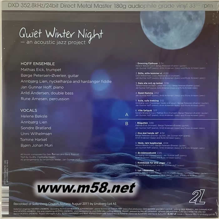 冬夜爵士鋼琴四重 QUIET WINTER NIGHT Nyckelharpa 黑膠專輯背面圖片