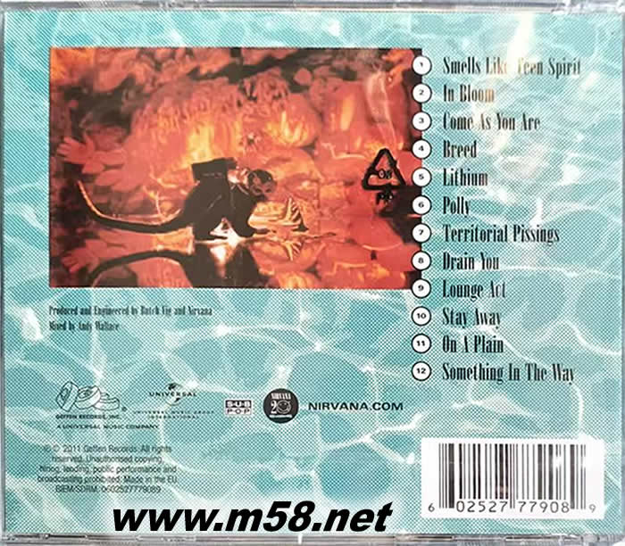 Nevermind 涅槃樂隊 別介意專輯背面圖片