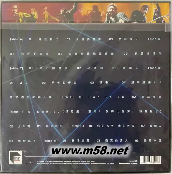 1999友個人演唱會 四黑膠套裝專輯背面圖片