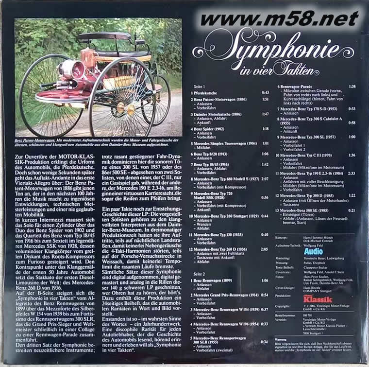 SYMPHONIE Symphonie In Vier Takten 100 JAHRE AUTO EINE AKUSTISCHE DOKUMENTATION 黑膠專輯背面圖片