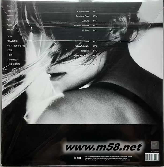 離心力 透明灰膠盤限量簽名版 黑膠專輯背面圖片