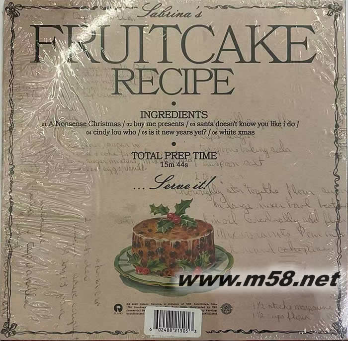 FRUITCAKE RECIPE 水果蛋糕食譜 黑膠專輯背面圖片